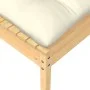 Gartenhocker mit cremefarbenem Kissen aus massivem Kiefernholz von vidaXL, Modulare Sofas für den Außenbereich - Ref: Foro24-...