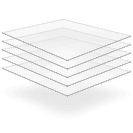 Hojas de Vidrio Acrílico 5 pcs Transparente 40 x 60 cm Acrílico