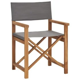 Regiestuhl aus massivem grauem Teakholz von vidaXL, Gartenstühle - Ref: Foro24-47411, Preis: 150,50 €, Rabatt: %