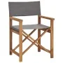 Silla de director madera maciza de teca gris de vidaXL, Sillas de jardín - Ref: Foro24-47411, Precio: 141,70 €, Descuento: %