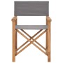 Silla de director madera maciza de teca gris de vidaXL, Sillas de jardín - Ref: Foro24-47411, Precio: 145,26 €, Descuento: %