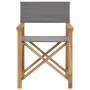 Silla de director madera maciza de teca gris de vidaXL, Sillas de jardín - Ref: Foro24-47411, Precio: 141,70 €, Descuento: %