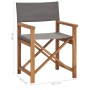 Silla de director madera maciza de teca gris de vidaXL, Sillas de jardín - Ref: Foro24-47411, Precio: 145,26 €, Descuento: %