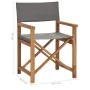 Silla de director madera maciza de teca gris de vidaXL, Sillas de jardín - Ref: Foro24-47411, Precio: 141,70 €, Descuento: %