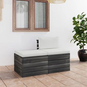 Muebles de jardín de palets 2 piezas cojines madera maciza pino en Conjuntos de jardín | Comprar online en Foro24