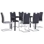 7-piece black synthetic leather dining set by vidaXL, Furniture sets for kitchens and dining rooms - Ref: Foro24-3053025, Pri...