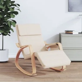 Silla mecedora de tela color crema de vidaXL, Mecedoras - Ref: Foro24-351073, Precio: 144,34 €, Descuento: %