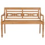Banco Batavia madera maciza de teca con cojín negro 120 cm