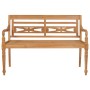 Banco Batavia madera maciza de teca con cojín gris taupe 120 cm