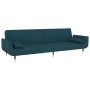 2-Sitzer-Schlafsofa mit zwei blauen Samtkissen von vidaXL, Sofas - Ref: Foro24-337581, Preis: 311,89 €, Rabatt: %