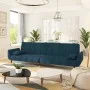 2-seater sofa bed with two blue velvet cushions by vidaXL, Sofas - Ref: Foro24-337581, Price: 307,50 €, Discount: %