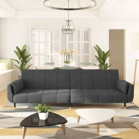 2-seater sofa bed with two dark gray velvet pillows by vidaXL, Sofas - Ref: Foro24-337583, Price: 324,67 €, Discount: %