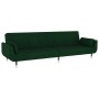 2-Sitzer-Schlafsofa mit zwei dunkelgrünen Samtkissen von vidaXL, Sofas - Ref: Foro24-337584, Preis: 357,43 €, Rabatt: %