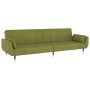 Two-seater sofa bed with two light green velvet cushions by vidaXL, Sofas - Ref: Foro24-337585, Price: 331,46 €, Discount: %