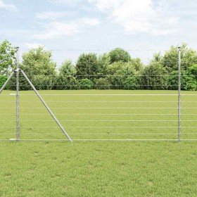 Valla de campo Plateado 25 x 1.4 m Acero galvanizado