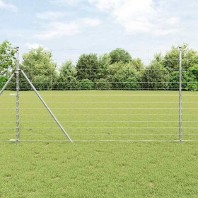 Valla de campo Plateado 25 x 1.4 m Acero galvanizado