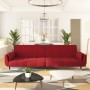 2-Sitzer-Schlafsofa mit zwei burgunderfarbenen Samtkissen von vidaXL, Sofas - Ref: Foro24-337587, Preis: 332,01 €, Rabatt: %