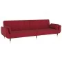 Sofá cama de 2 plazas con dos almohadas terciopelo color vino de vidaXL, Sofás - Ref: Foro24-337587, Precio: 326,03 €, Descue...
