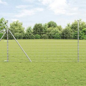 Valla de campo Plateado 50 x 1.4 m Acero galvanizado