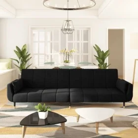 2-seater sofa bed with two black velvet pillows by vidaXL, Sofas - Ref: Foro24-337588, Price: 357,17 €, Discount: %