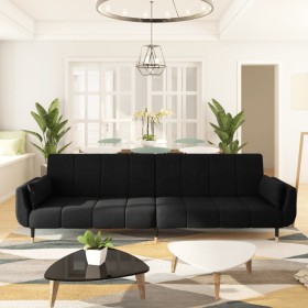 2-Sitzer-Schlafsofa mit zwei schwarzen Samtkissen von vidaXL, Sofas - Ref: Foro24-337588, Preis: 364,13 €, Rabatt: %
