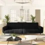 Sofá cama de 2 plazas con dos almohadas terciopelo negro de vidaXL, Sofás - Ref: Foro24-337588, Precio: 357,17 €, Descuento: %