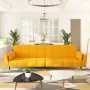 Sofá cama de 2 plazas con dos cojines terciopelo amarillo by vidaXL, Sofas - Ref: Foro24-337589, Price: 326,46 €, Discount: %