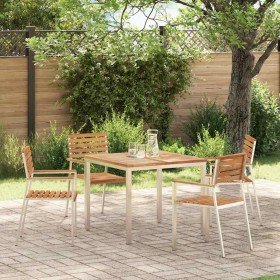 Silla de Jardín 4 pcs Marrón Madera maciza de Teca