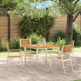 Silla de Jardín 4 pcs Marrón Madera maciza de Acacia