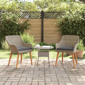 Silla de Jardín 2 pcs Negro 55 x 62.5 x 82cm ratán sintético