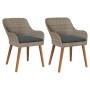 Silla de Jardín 2 pcs Negro 55 x 62.5 x 82cm ratán sintético