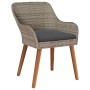 Silla de Jardín 2 pcs Negro 55 x 62.5 x 82cm ratán sintético