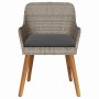Silla de Jardín 2 pcs Negro 55 x 62.5 x 82cm ratán sintético