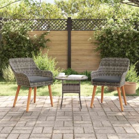 Silla de Jardín 2 pcs Gris 55 x 62.5 x 82cm ratán sintético