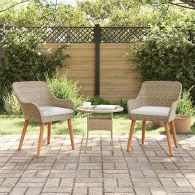 Silla de Jardín 2 pcs Beige 55 x 62.5 x 82cm ratán sintético