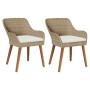 Silla de Jardín 2 pcs Beige 55 x 62.5 x 82cm ratán sintético