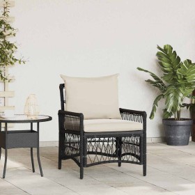 Silla de Jardín Negro 60 x 70 x 78cm ratán sintético