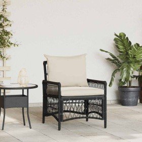 Silla de Jardín Negro 60 x 70 x 78cm ratán sintético