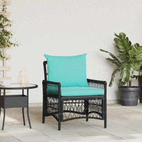 Silla de Jardín Negro 60 x 70 x 78cm ratán sintético