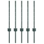 Postes de cerca 5 pcs Verde 60 cm Acero