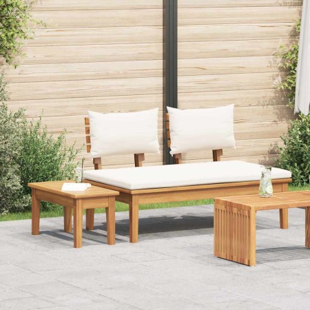 Banco de jardín 2 pcs Marrón Madera maciza de Teca