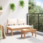 Banco de jardín 2 pcs Marrón Madera maciza de Teca