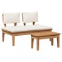 Banco de jardín 2 pcs Marrón Madera maciza de Teca