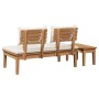 Banco de jardín 2 pcs Marrón Madera maciza de Teca