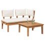 Banco de jardín 2 pcs Marrón Madera maciza de Teca