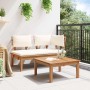 Banco de jardín 2 pcs Marrón Madera maciza de Teca