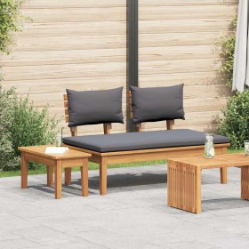 Banco de jardín 2 pcs Marrón Madera maciza de Teca