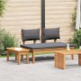 Banco de jardín 2 pcs Marrón Madera maciza de Teca