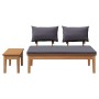 Banco de jardín 2 pcs Marrón Madera maciza de Teca