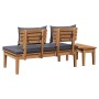 Banco de jardín 2 pcs Marrón Madera maciza de Teca